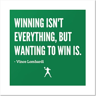 Famous Vince Lombardi "Winning" Quote Posters and Art